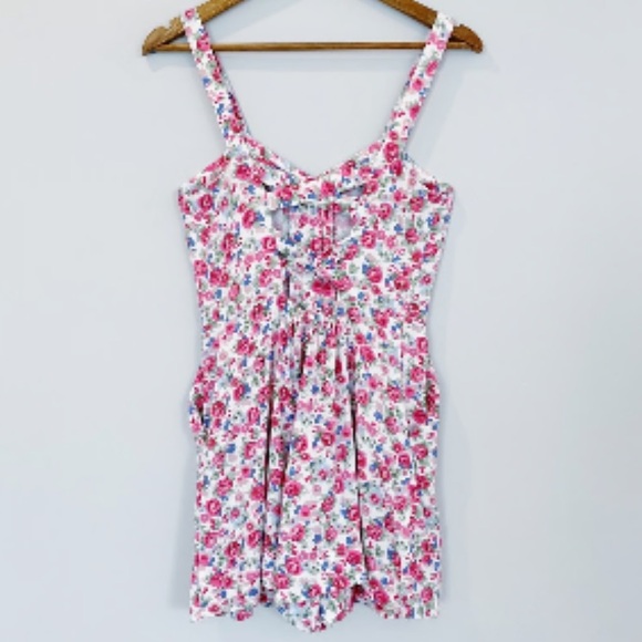Urban Outfitters Staring At Stars Cross-back Romper 90s Floral Backless Playsuit - Picture 4 of 16